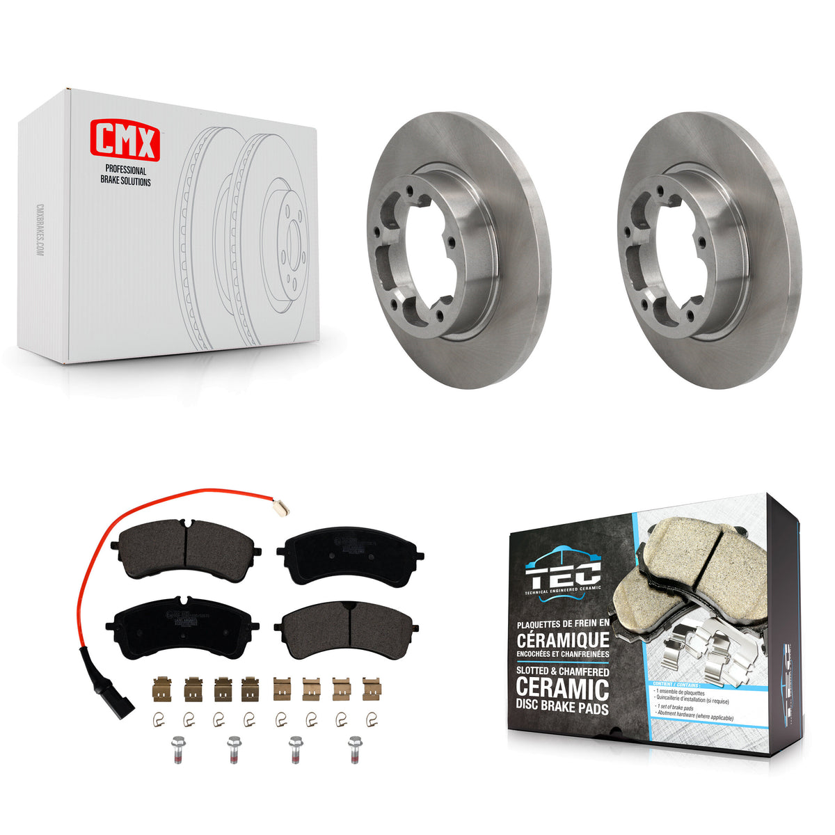 Rear Brake Rotor & Ceramic Pad Kit For 2022-2023 Ford E-Transit Without Heavy Duty Brakes K8T-105776