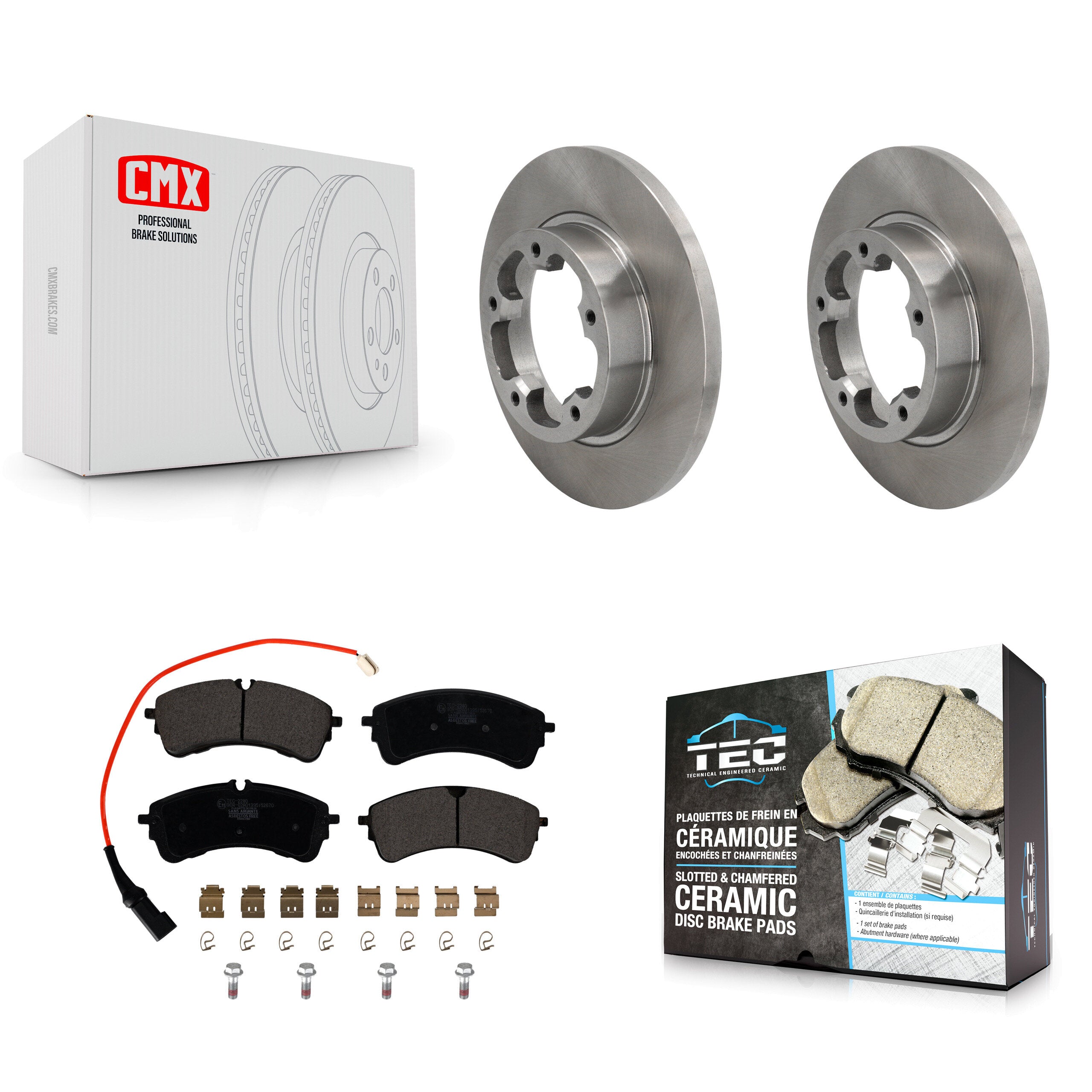 Rear Brake Rotor & Ceramic Pad Kit For 2022-2023 Ford E-Transit Without Heavy Duty Brakes K8T-105776