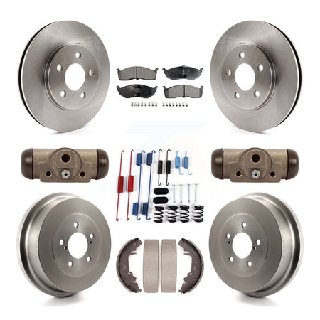 Front Rear Disc Brake Rotors Ceramic Pads And Drum Kit (9Pc) For Chrysler Grand Voyager K8T-105778