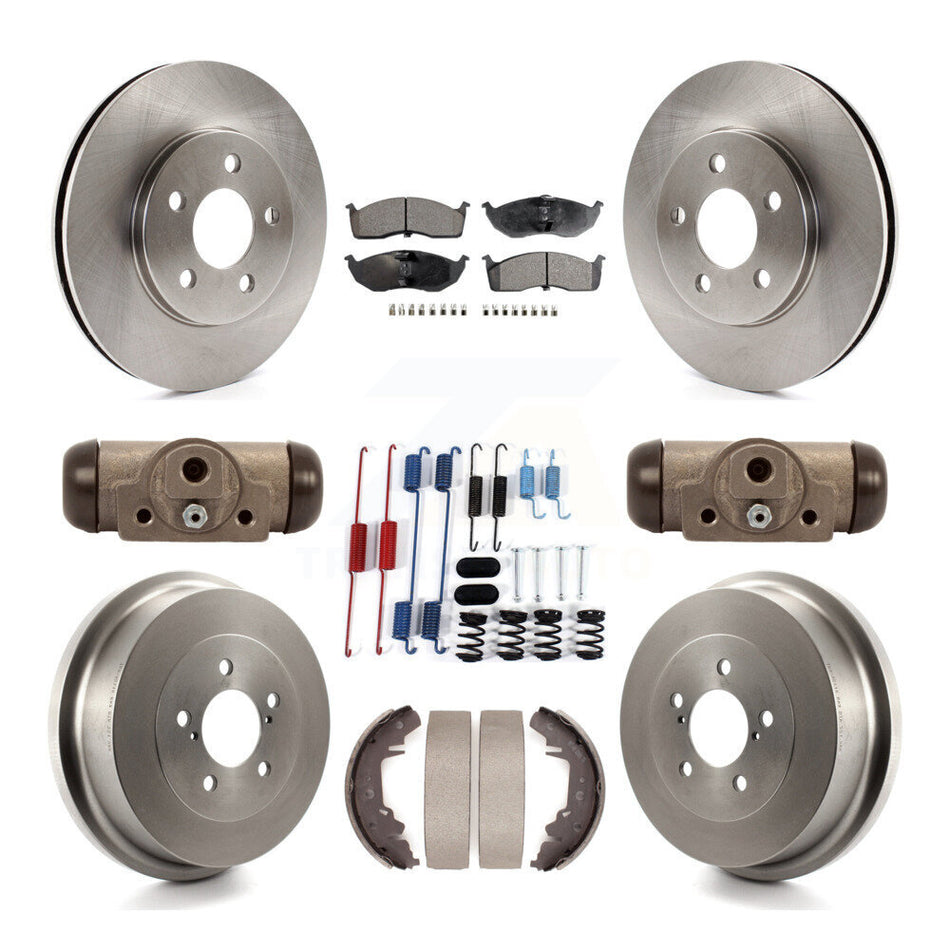 Front Rear Disc Brake Rotors Ceramic Pads And Drum Kit (9Pc) For Chrysler Grand Voyager K8T-105778