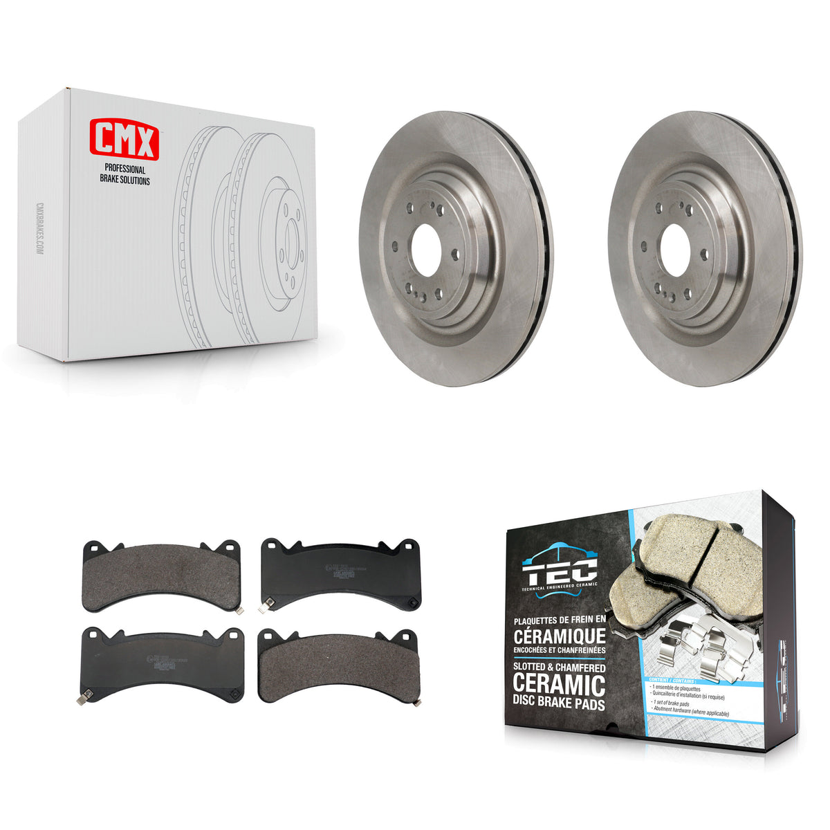 Front Brake Rotor & Ceramic Pad Kit For GMC Sierra 1500 Chevrolet Silverado Tahoe Limited K8T-105784