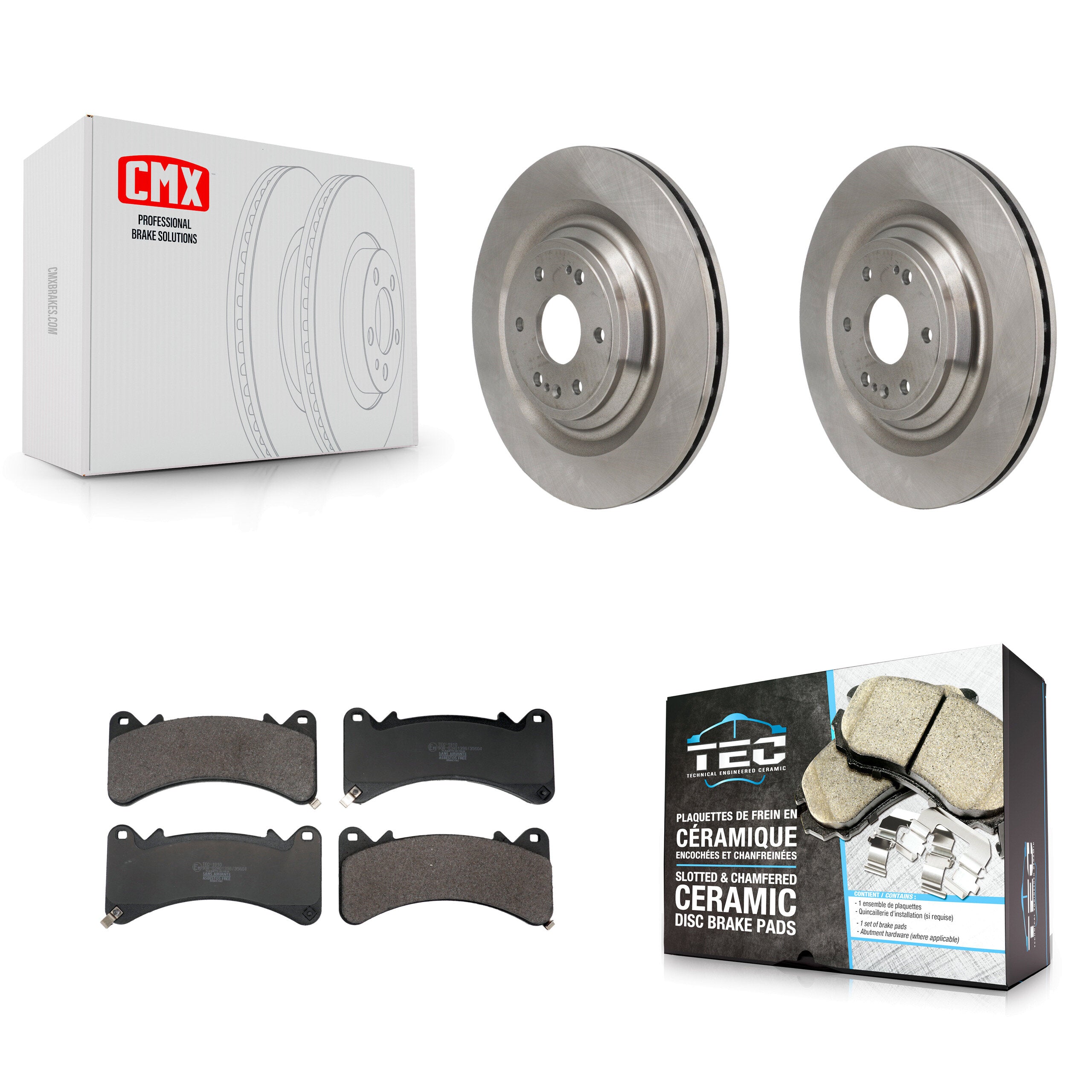 Front Brake Rotor & Ceramic Pad Kit For GMC Sierra 1500 Chevrolet Silverado Tahoe Limited K8T-105784
