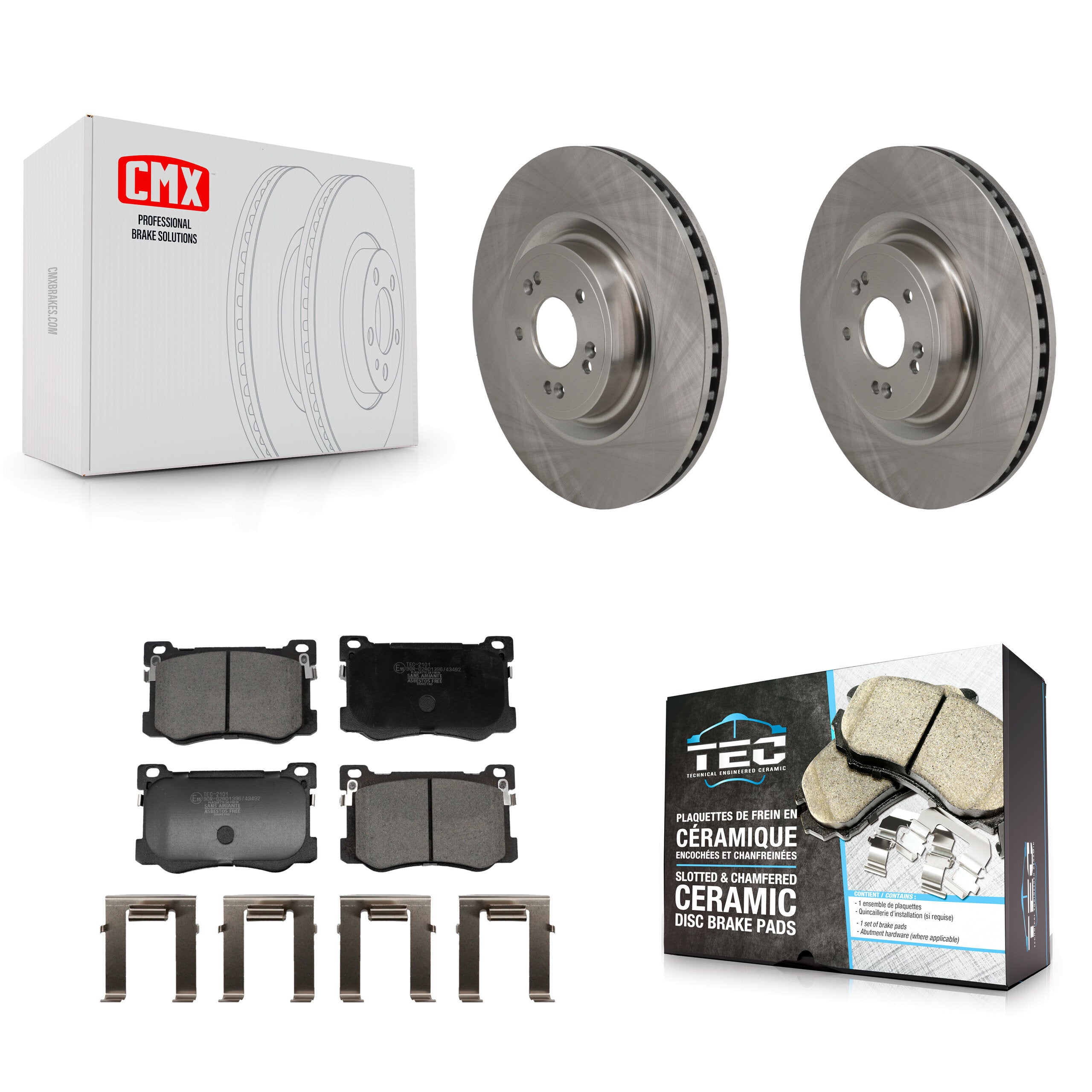 Front Disc Brake Rotors And Ceramic Pads Kit For Genesis G80 K8T-105792
