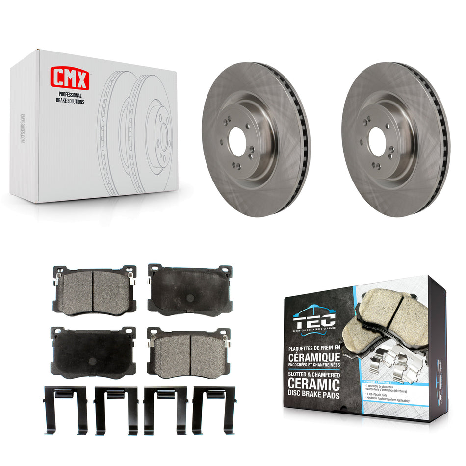 Front Disc Brake Rotors And Ceramic Pads Kit For 2018-2020 Genesis G80 3.3L K8T-105793