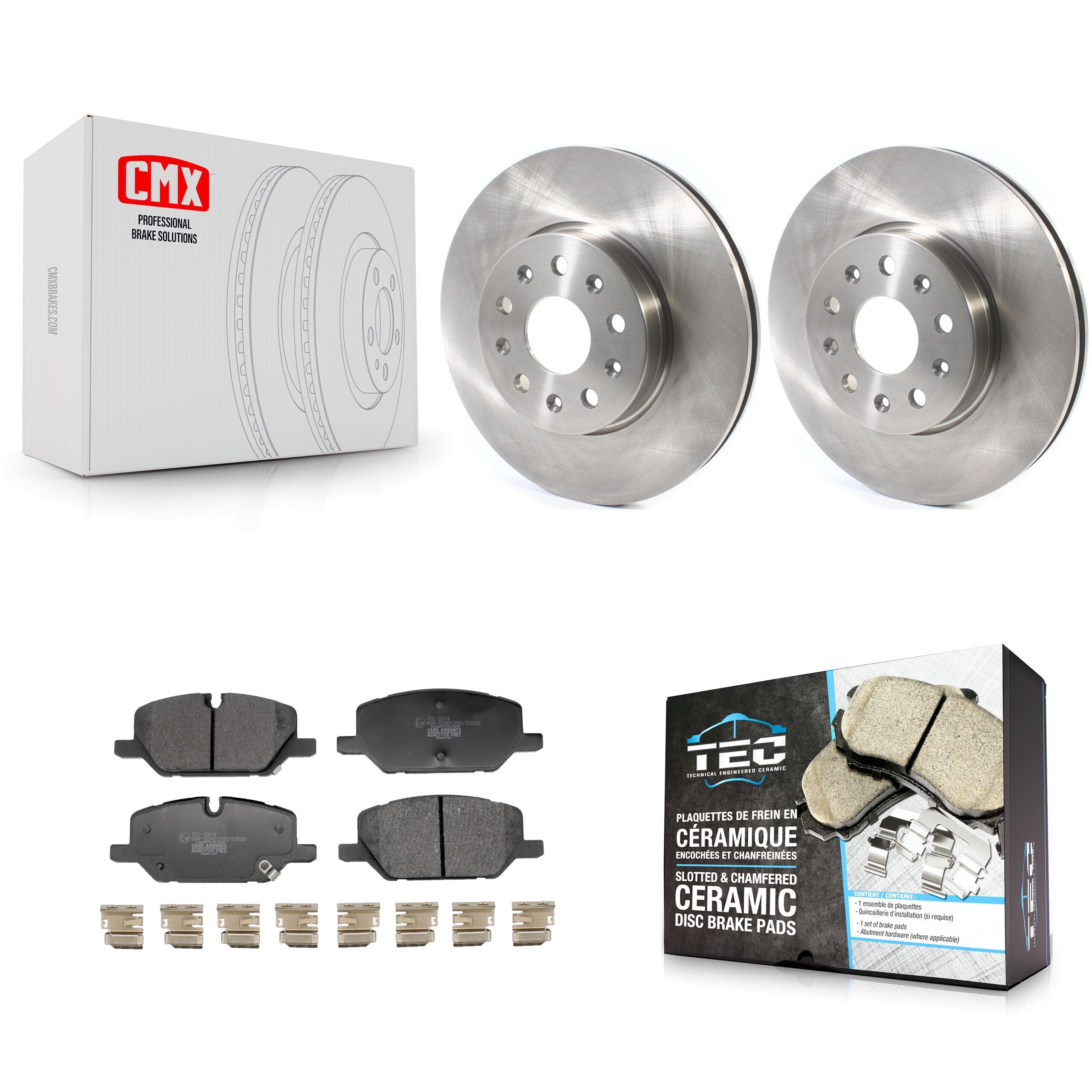 Front Disc Brake Rotors And Ceramic Pads Kit For Chevrolet Camaro LT K8T-105796