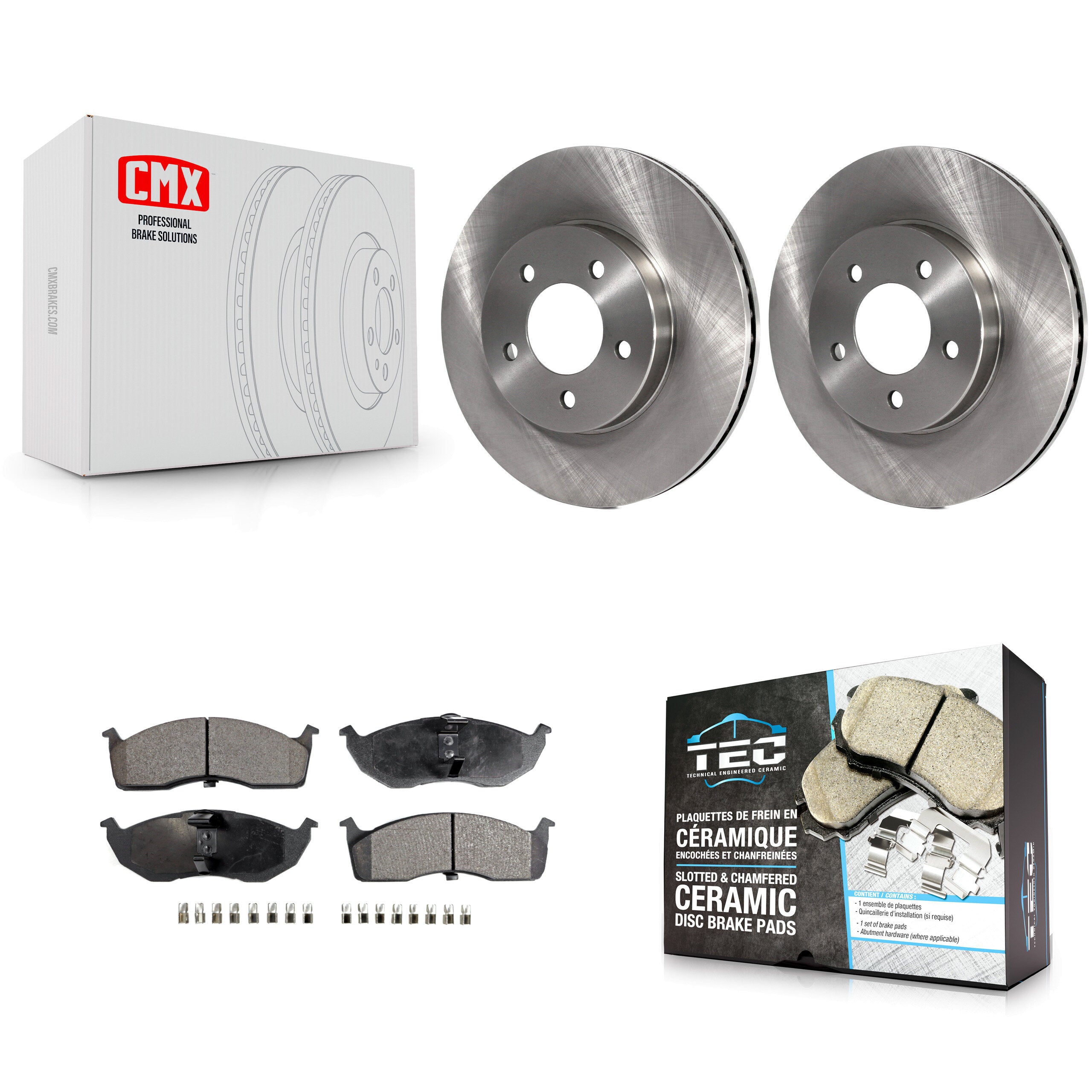Front Disc Brake Rotors And Ceramic Pad Kit For Chrysler Intrepid Dodge 300M Concorde LHS K8T-105807