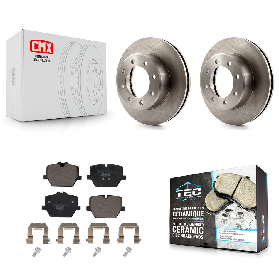 Front Disc Brake Rotor And Ceramic Pad Kit For 2023-2024 Ram 3500 With Single Rear Wheels K8T-105808
