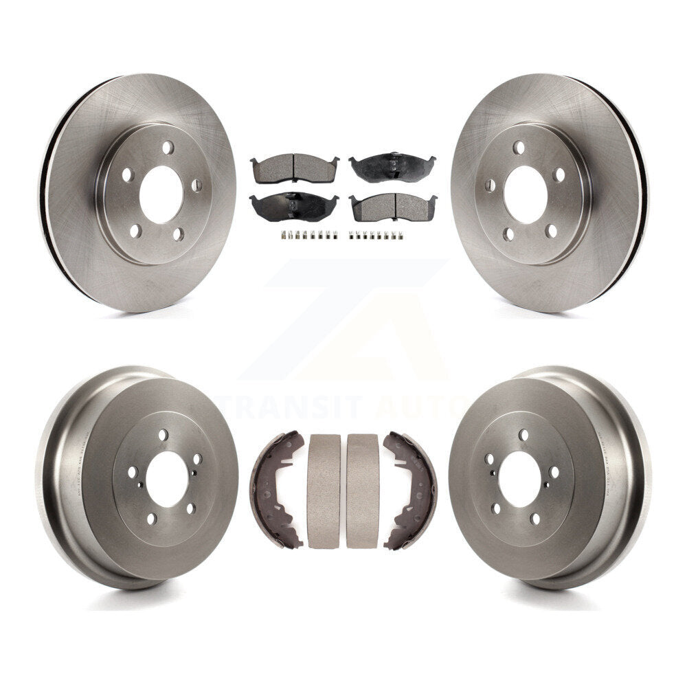 Front Rear Disc Brake Rotors Ceramic Pads And Drum Kit For Chrysler Grand Voyager K8T-105818