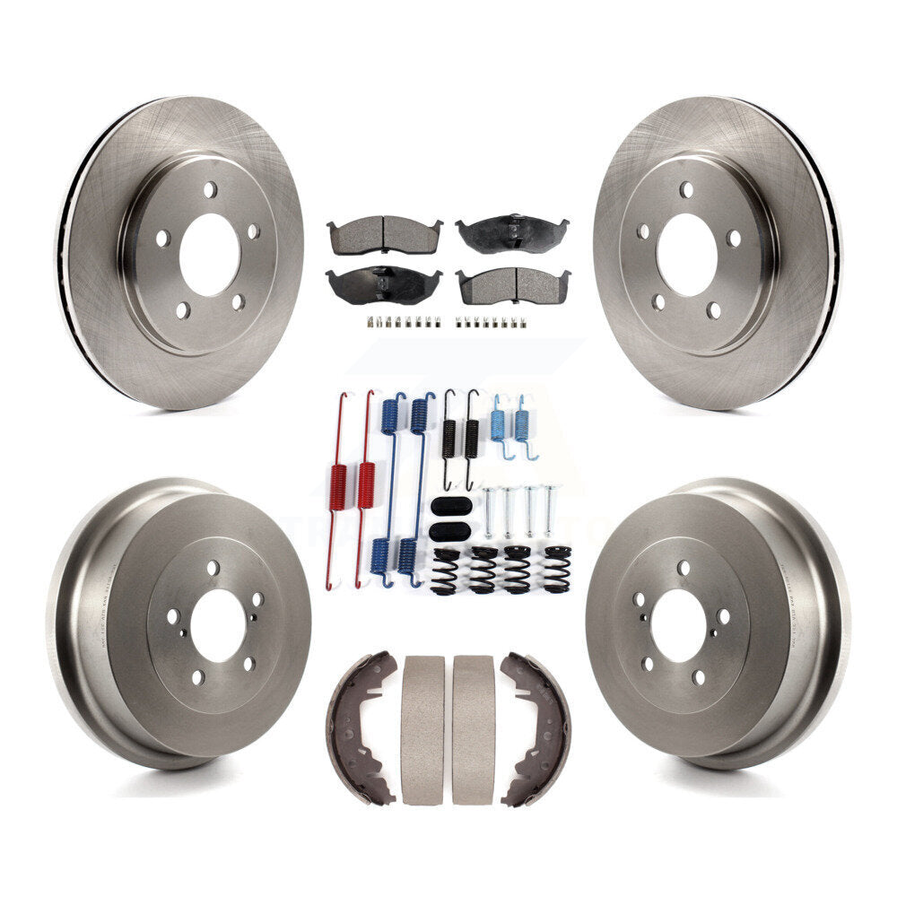 Front Rear Brake Rotor Ceramic Pad Drum Kit (7Pc) For Dodge Caravan Grand Plymouth Town & K8T-105822