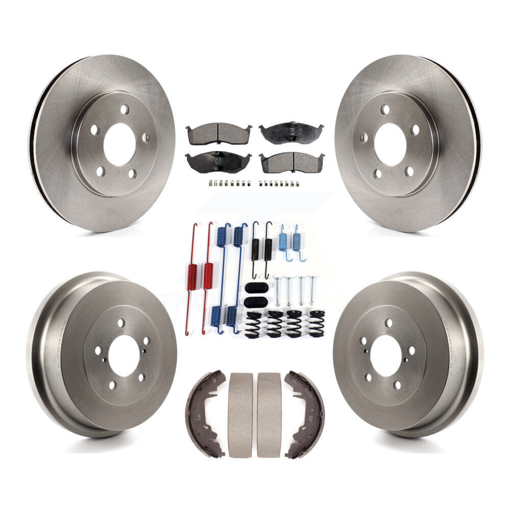 Front Rear Disc Brake Rotors Ceramic Pads And Drum Kit (7Pc) For Chrysler Grand Voyager K8T-105823
