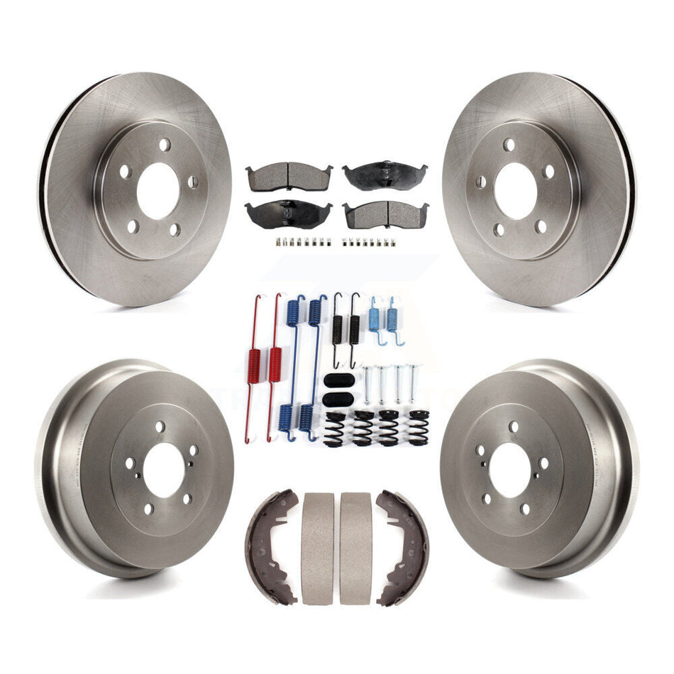 Front Rear Disc Brake Rotors Ceramic Pads And Drum Kit (7Pc) For Chrysler Grand Voyager K8T-105823
