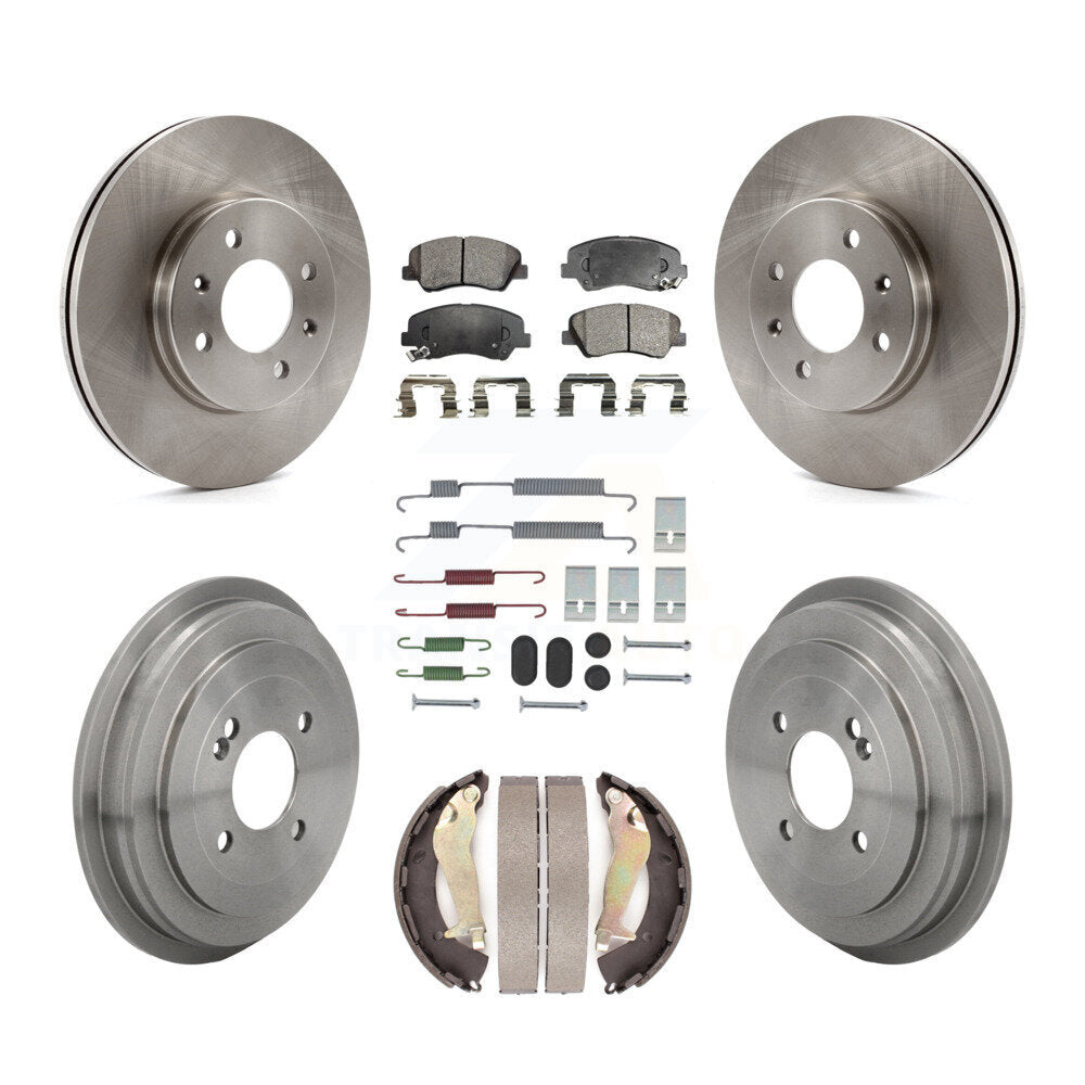Front Rear Disc Brake Rotors Ceramic Pads And Drum Kit (7Pc) For Kia Rio K8T-105824