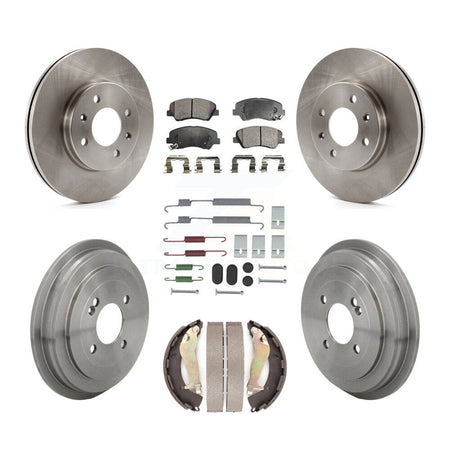 Front Rear Disc Brake Rotors Ceramic Pads And Drum Kit (7Pc) For Kia Rio K8T-105824