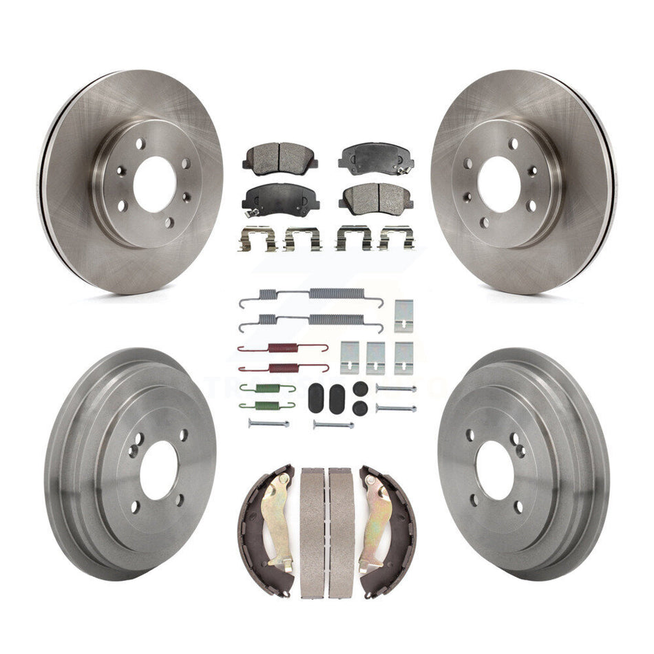 Front Rear Disc Brake Rotors Ceramic Pads And Drum Kit (7Pc) For Kia Rio K8T-105824