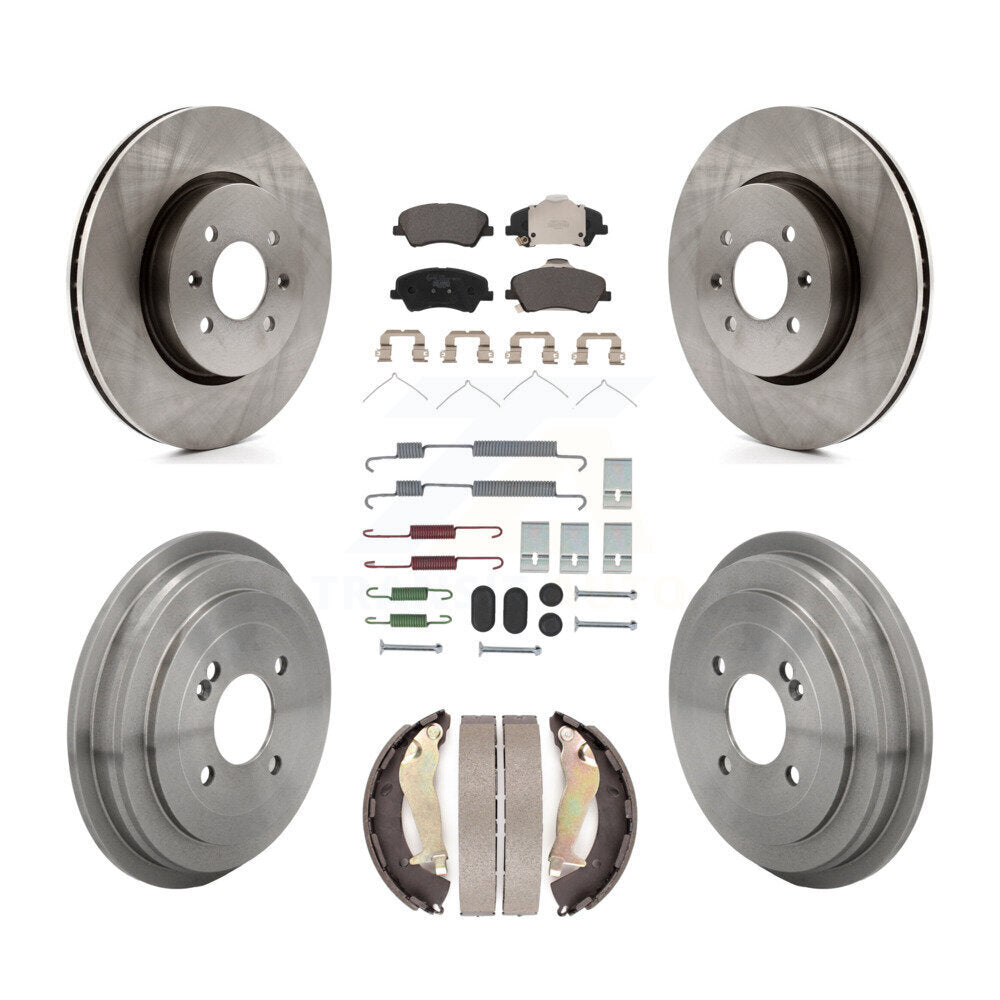 Front Rear Disc Brake Rotors Ceramic Pads And Drum Kit (7Pc) For Kia Rio Hyundai Accent K8T-105825