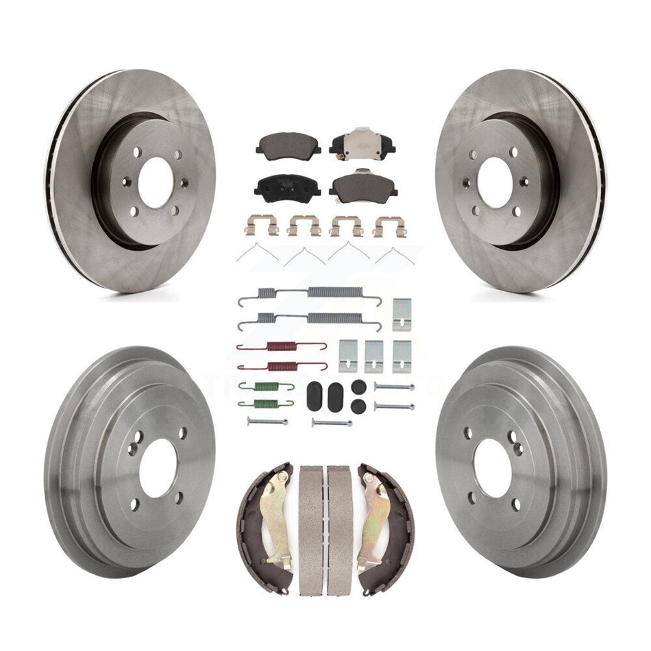 Front Rear Disc Brake Rotors Ceramic Pads And Drum Kit (7Pc) For Kia Rio Hyundai Accent K8T-105825