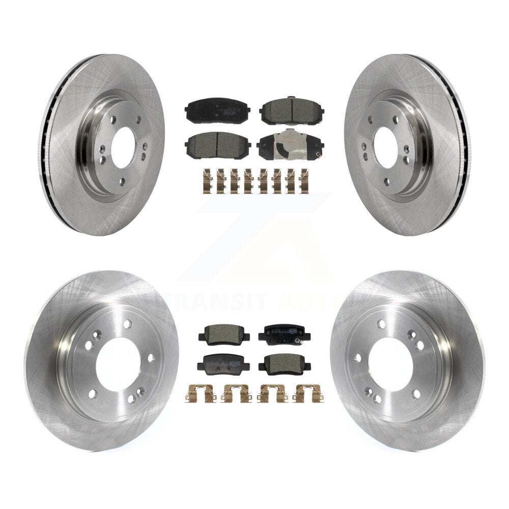 Front Rear Brake Rotors & Ceramic Pad Kit For Hyundai Elantra With Electric Parking K8T-105835