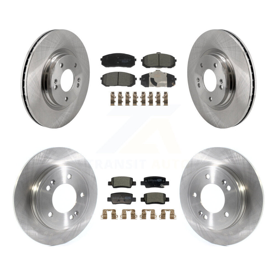 Front Rear Brake Rotors & Ceramic Pad Kit For Hyundai Elantra With Electric Parking K8T-105835