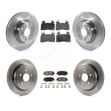 Front Rear Brake Rotors Ceramic Pad Kit For 15 Cadillac CTS With Performance Lining K8T-105841