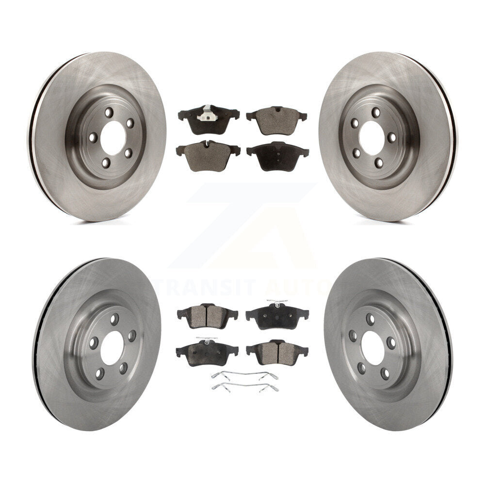 Front Rear Disc Brake Rotors Ceramic Pad Kit For 2016 Jaguar XJ With Manual Parking K8T-105848