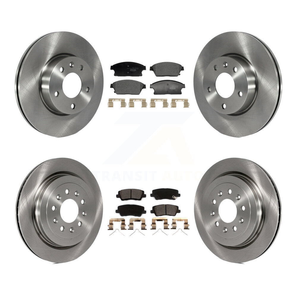 Front Rear Disc Brake Rotors And Ceramic Pads Kit For 2018 Cadillac ATS Base K8T-105858