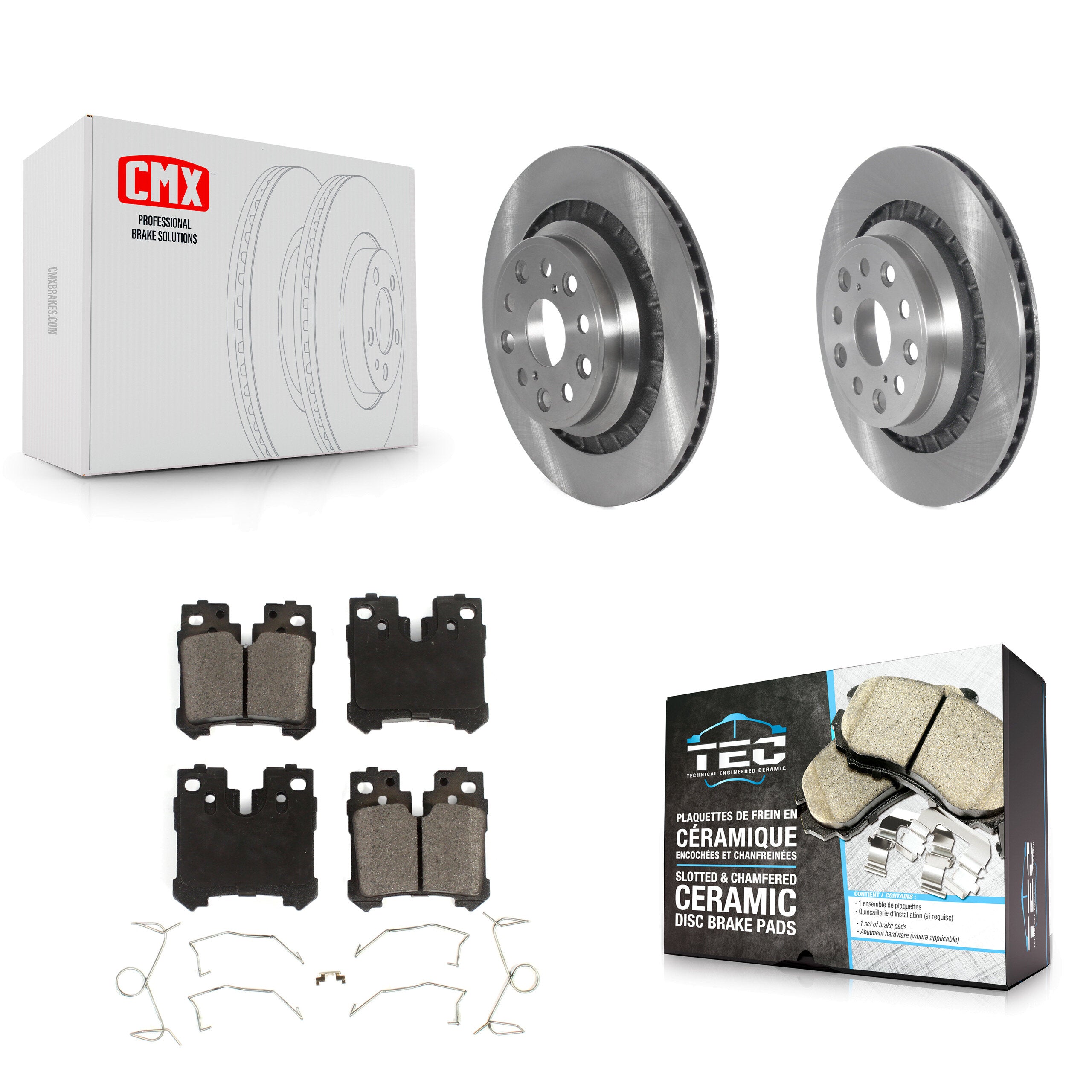 Rear Disc Brake Rotors And Ceramic Pads Kit For Lexus LS460 LS600h K8T-105868