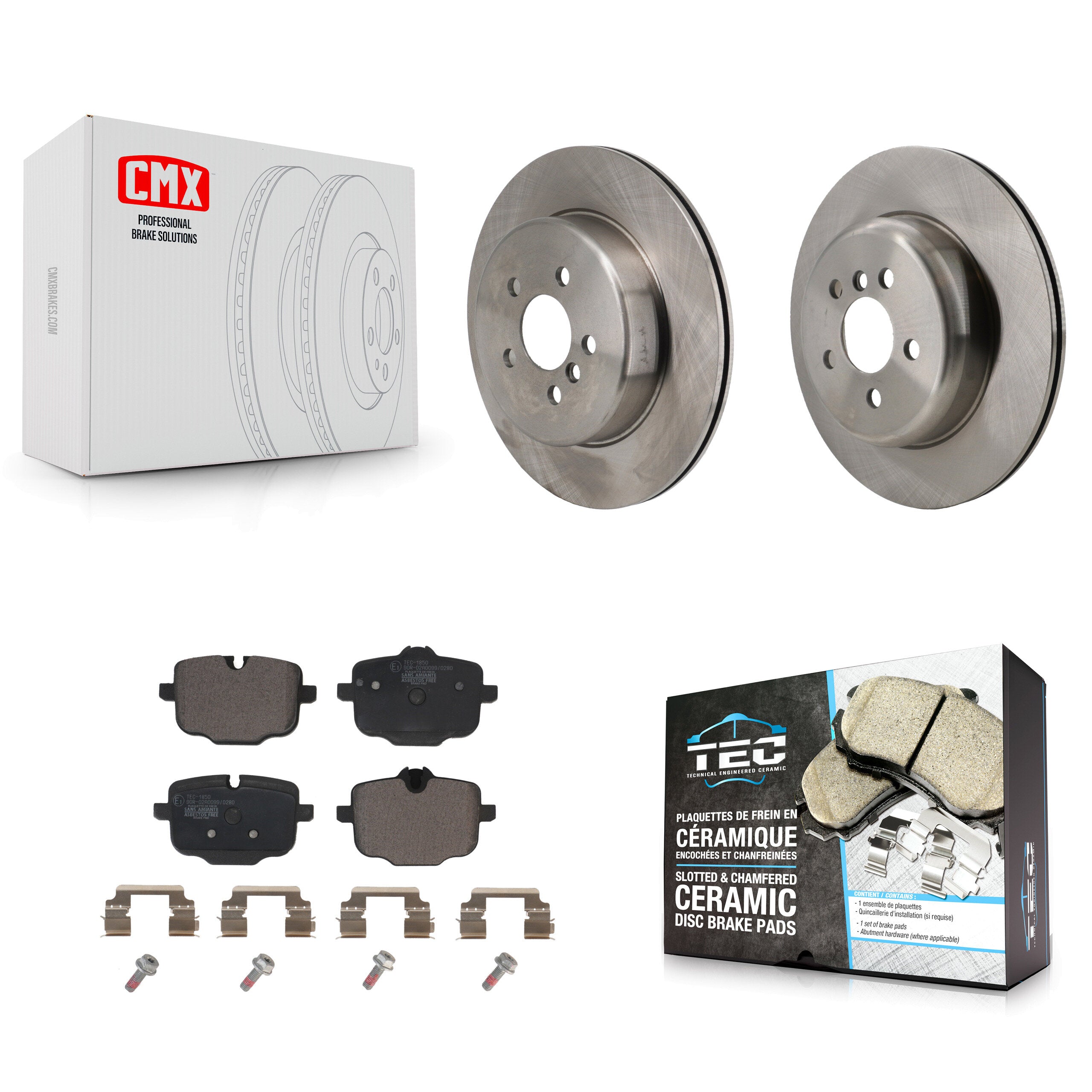 Rear Disc Brake Rotors Ceramic Pad Kit For BMW 540i xDrive With 330mm Diameter Rotor K8T-105870