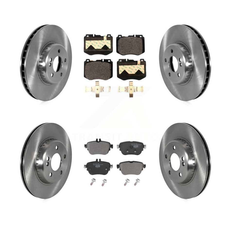 Front Rear Brake Rotor Ceramic Pad Kit For 18-19 Mercedes-Benz E300 Without Sport Package K8T-105875
