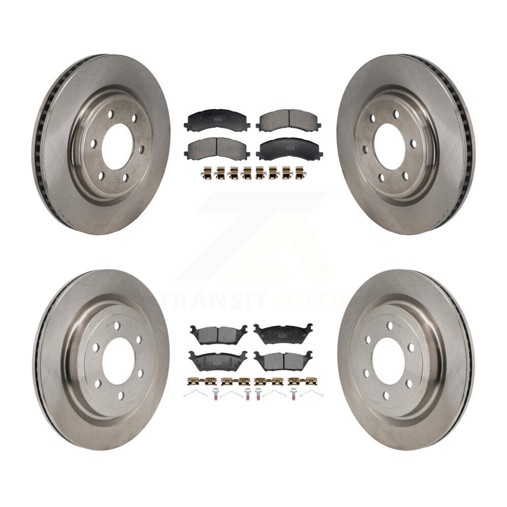 Front Rear Disc Brake Rotor Ceramic Pad Kit For Ford F-150 With 350mm Diameter K8T-105886