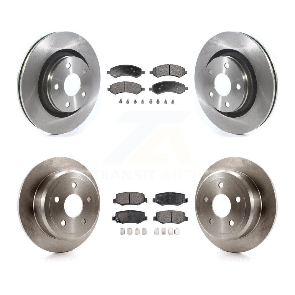Front Rear Disc Brake Rotors And Ceramic Pads Kit For Jeep Wrangler JK K8T-105890