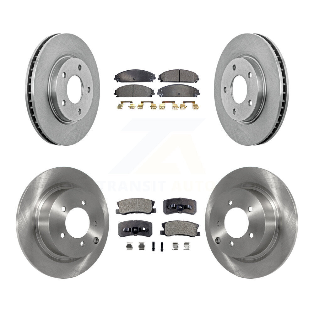 Front Rear Brake Rotors Ceramic Pad Kit For Dodge Caliber With 276mm Diameter Rotor K8T-105893