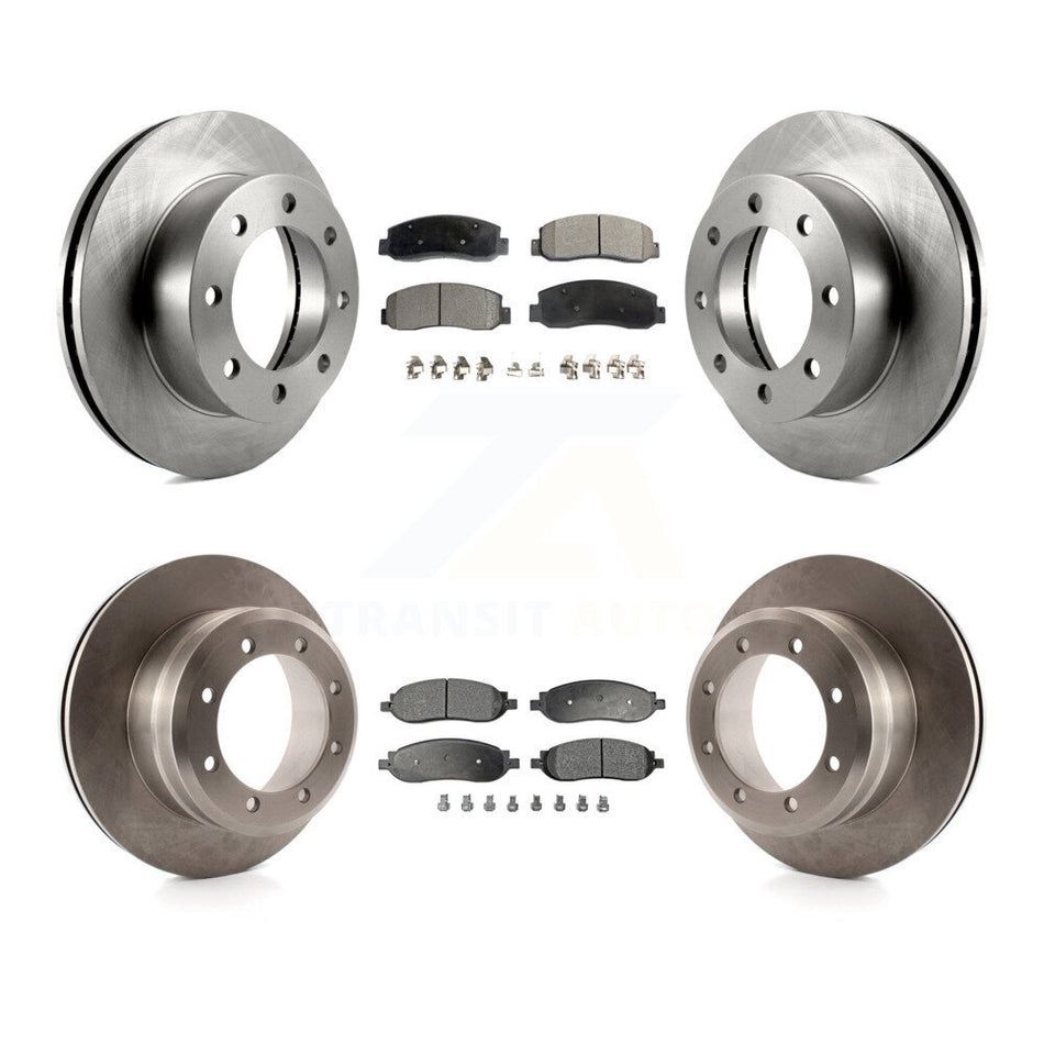 Front Rear Brake Rotors & Ceramic Pad Kit For Ford F-250 Super Duty With Dual Wheels K8T-105899