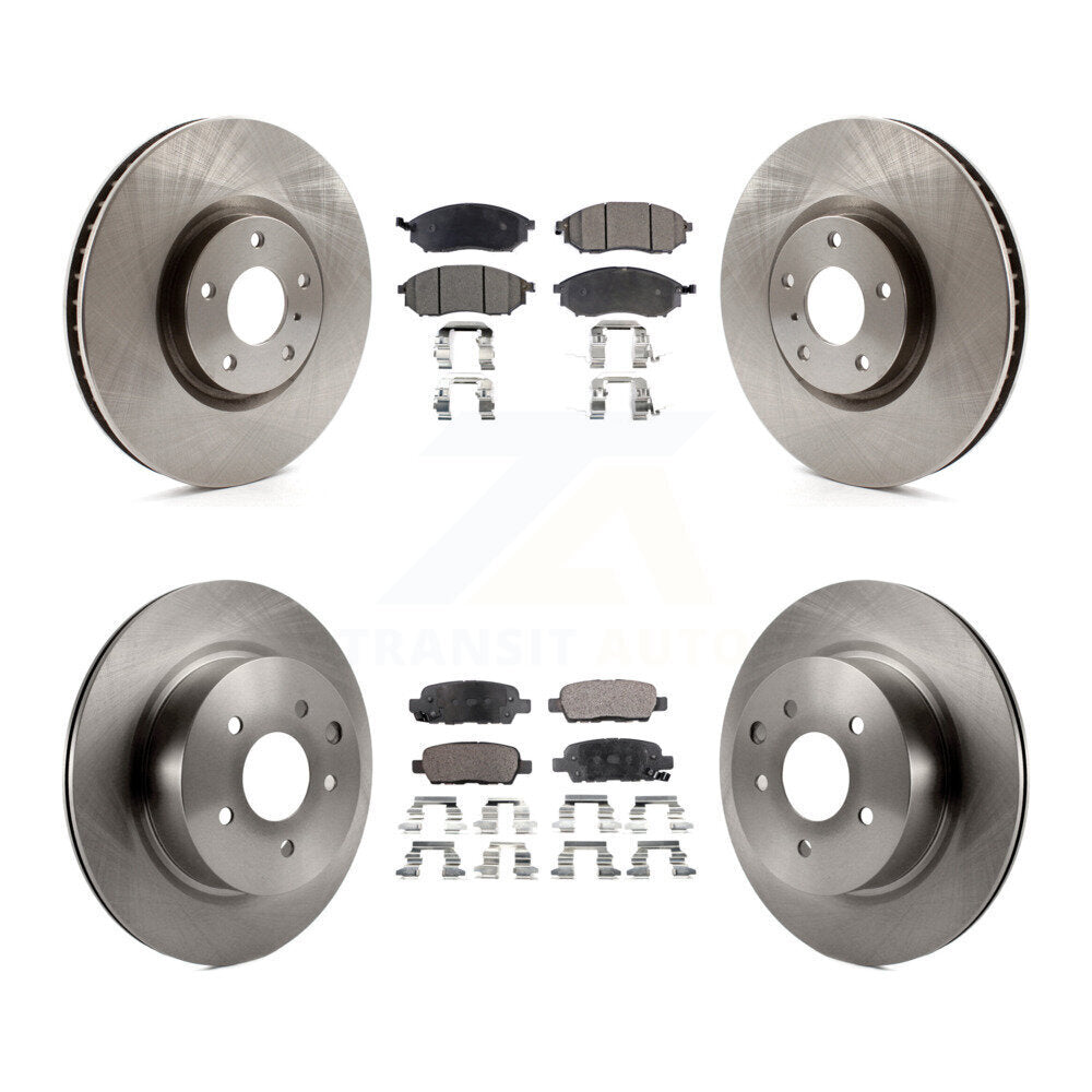 Front Rear Brake Rotor & Ceramic Pad Kit For 2009-2013 INFINITI G37 Without Brembo Brakes K8T-105901