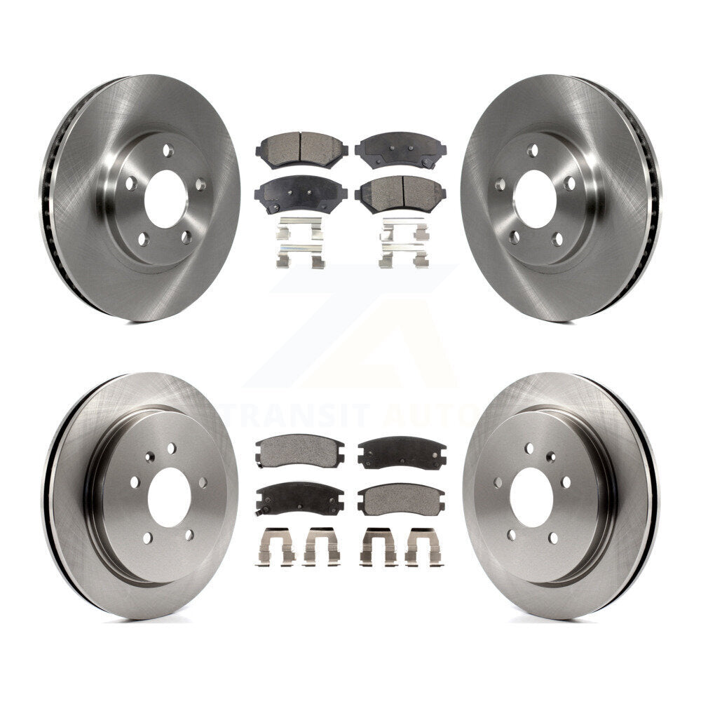 Front Rear Disc Brake Rotor & Ceramic Pad Kit For 2004 Cadillac Seville With Vented K8T-105905