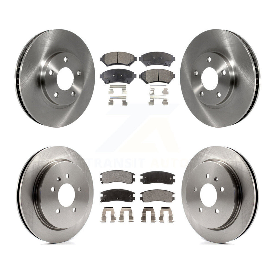 Front Rear Disc Brake Rotor & Ceramic Pad Kit For 2004 Cadillac Seville With Vented K8T-105905