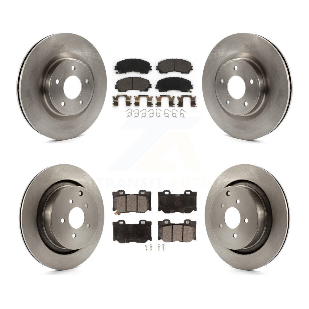 Front Rear Disc Brake Rotor Ceramic Pad Kit For INFINITI Q50 Q60 With Dual Piston Caliper K8T-105914
