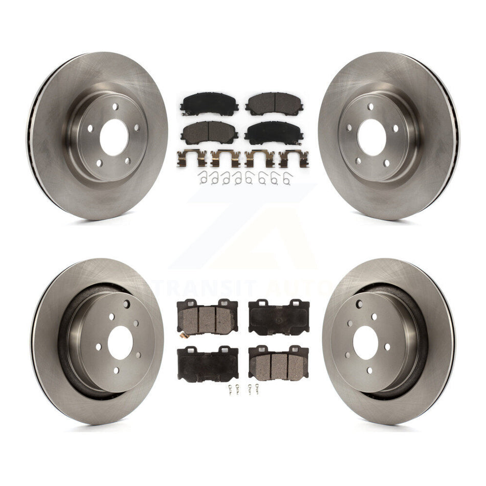 Front Rear Disc Brake Rotor Ceramic Pad Kit For INFINITI Q50 Q60 With Dual Piston Caliper K8T-105914