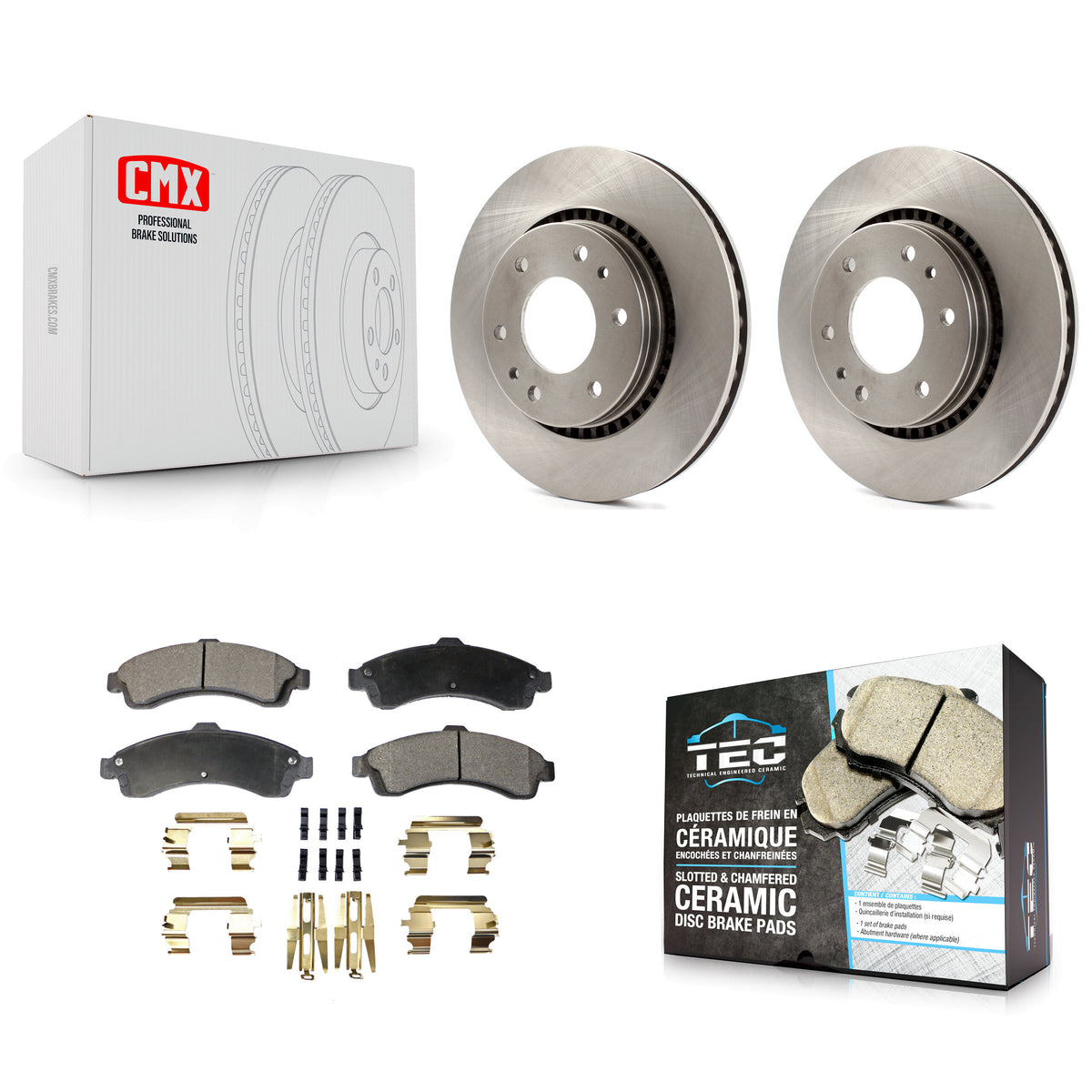 Front Disc Brake Rotors And Ceramic Pads Kit For 2006 Isuzu Ascender With 3rd Row Seating K8T-105929