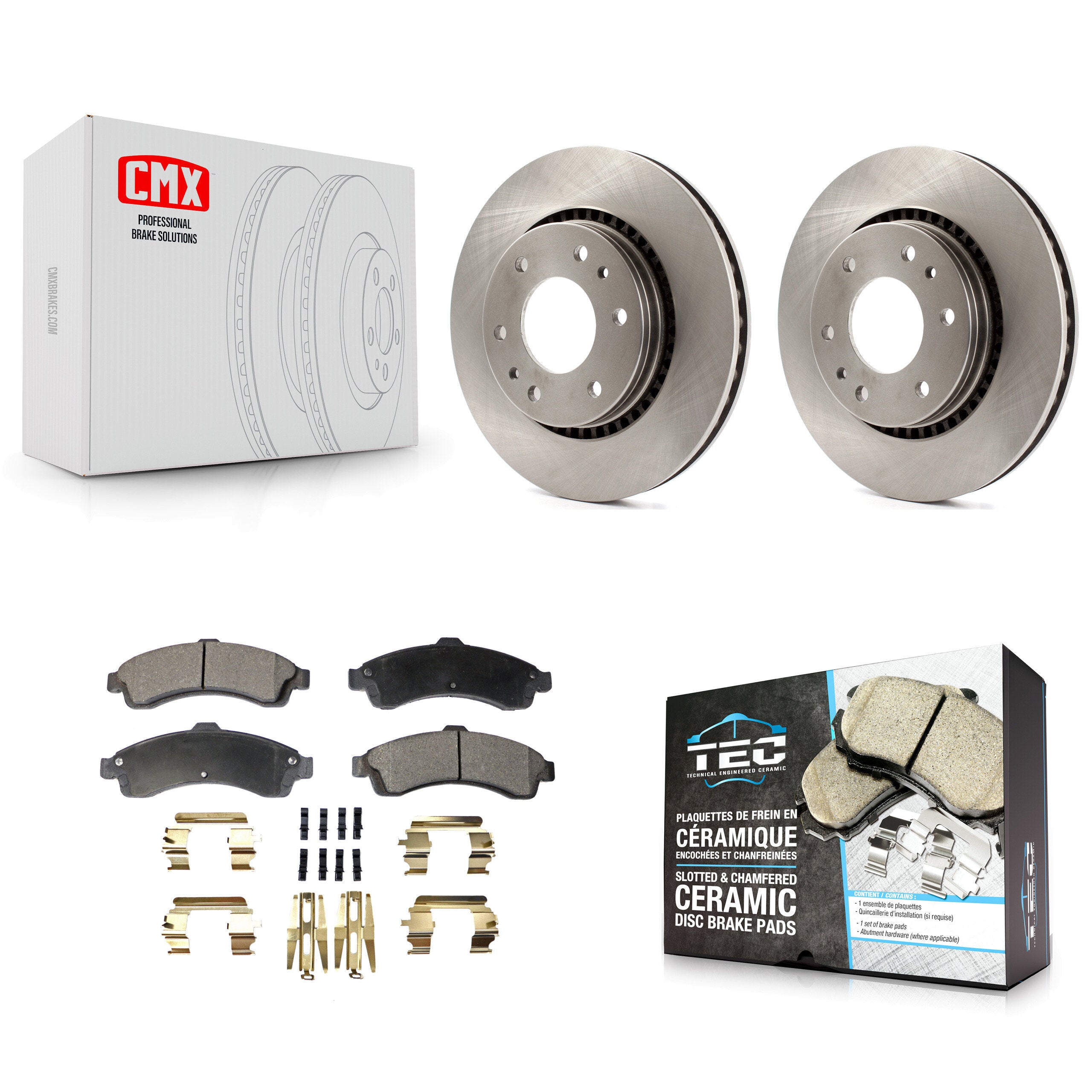 Front Disc Brake Rotors And Ceramic Pads Kit For 2006 Isuzu Ascender With 3rd Row Seating K8T-105929