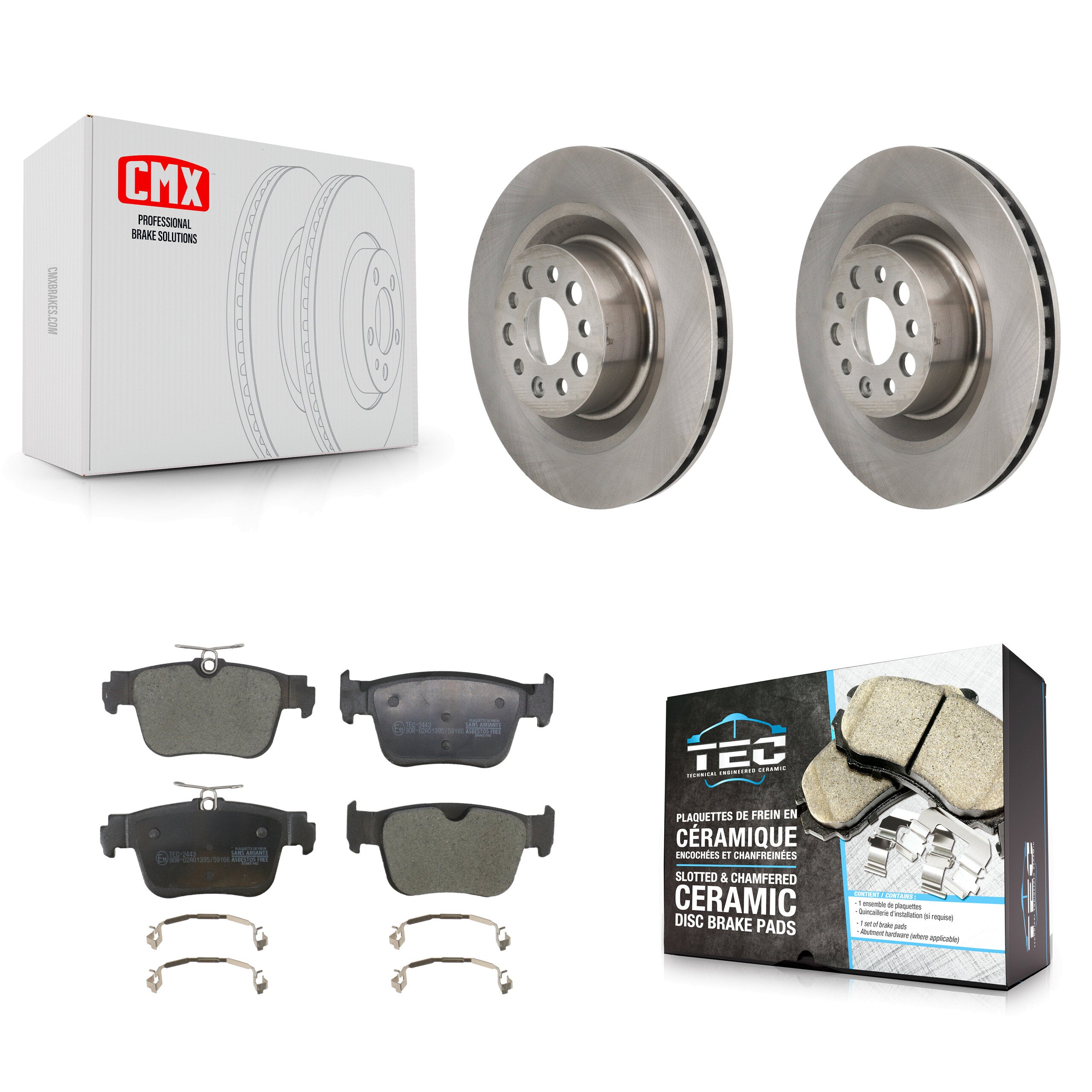 Front Disc Brake Rotors And Ceramic Pads Kit For Tesla S K8T-105930