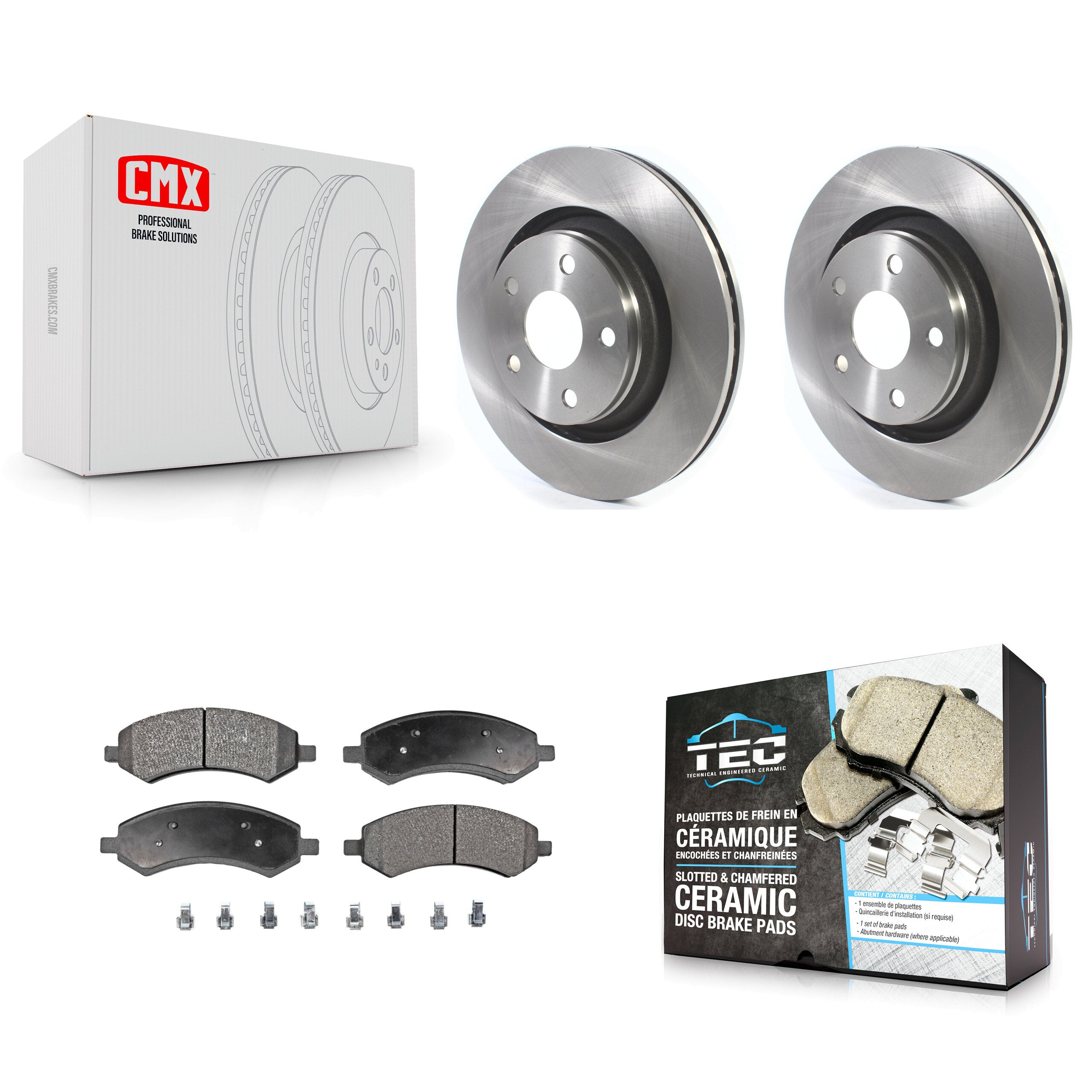 Front Brake Rotor Ceramic Pad Kit For 18 Jeep Wrangler JK With 332mm Diameter K8T-105931