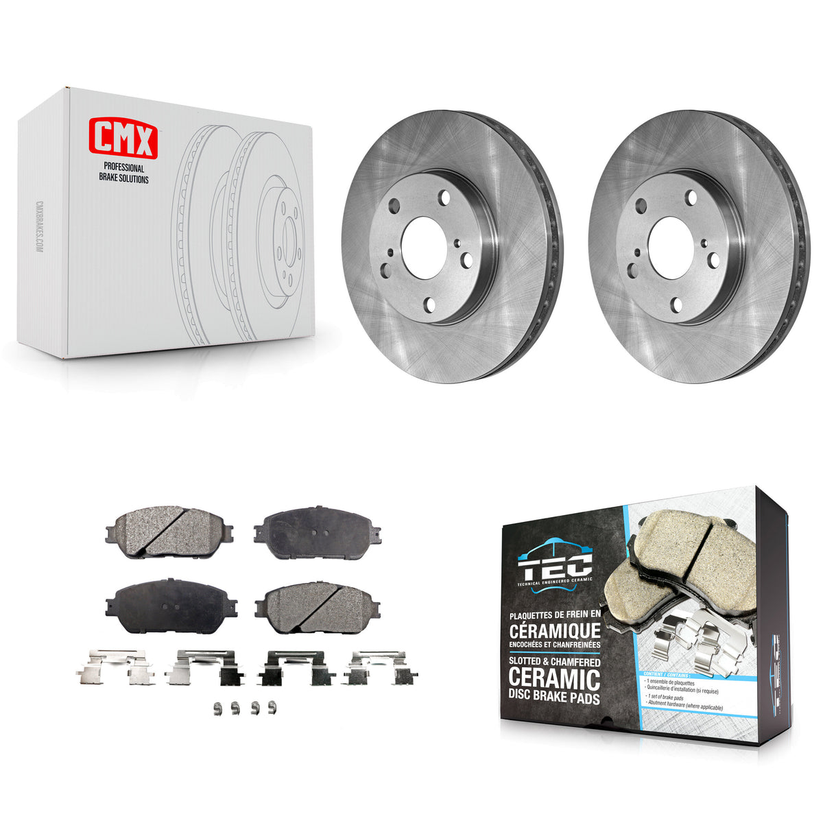 Front Brake Rotor Ceramic Pad Kit For 05-06 Toyota Camry SE XLE With 275mm Diameter K8T-105932