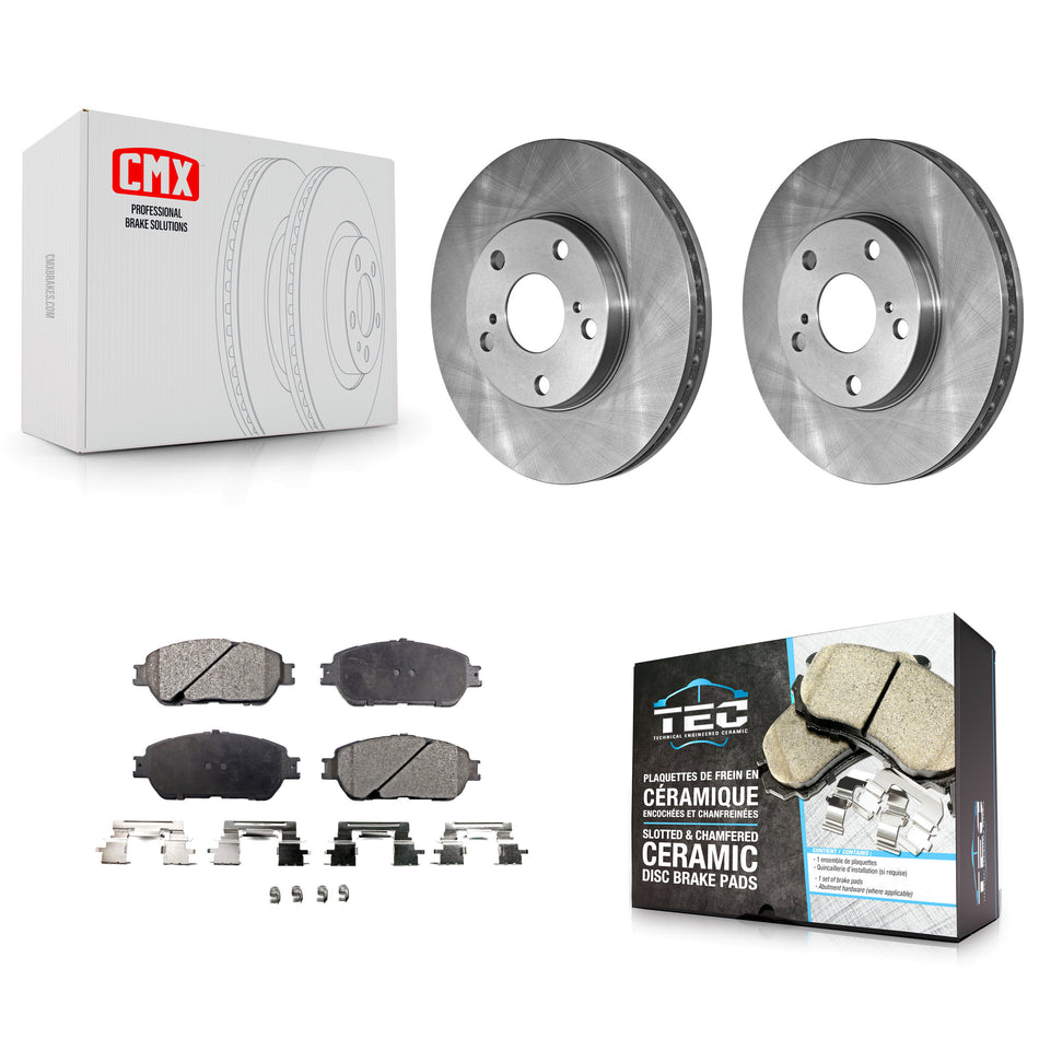 Front Brake Rotor Ceramic Pad Kit For 05-06 Toyota Camry SE XLE With 275mm Diameter K8T-105932
