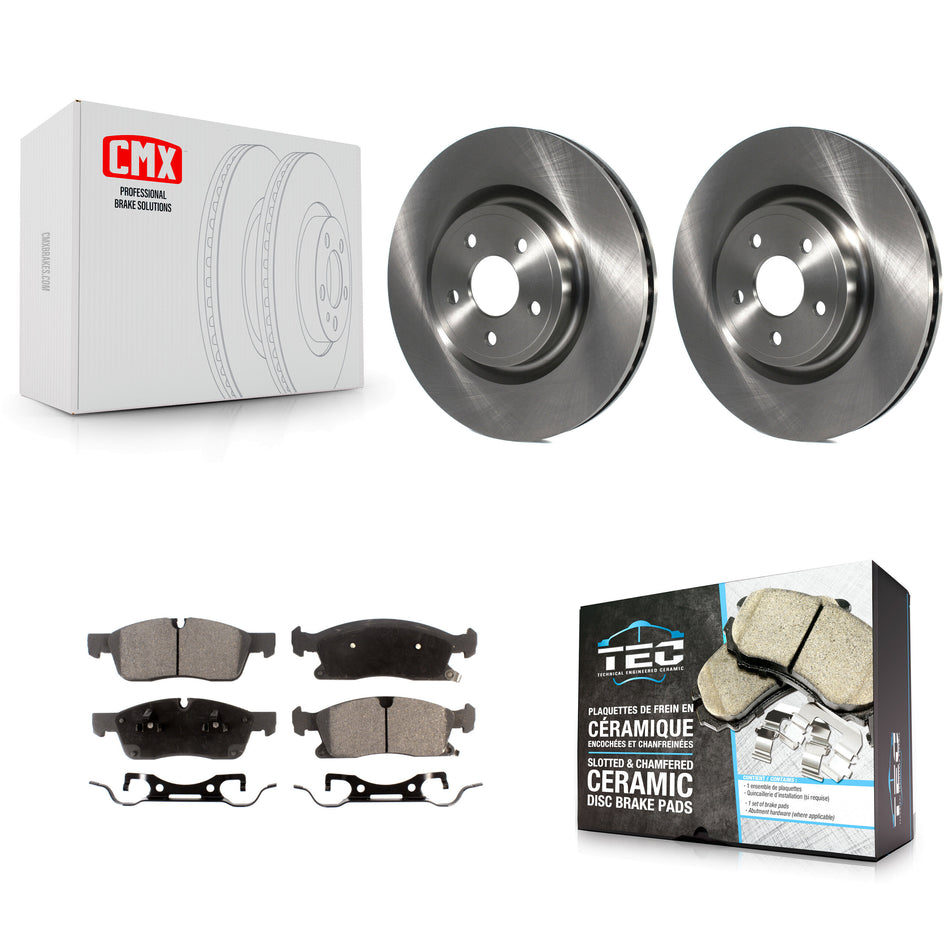 Front Brake Rotors Ceramic Pad Kit For 2017 Dodge Durango With 380mm Diameter Rotor K8T-105936