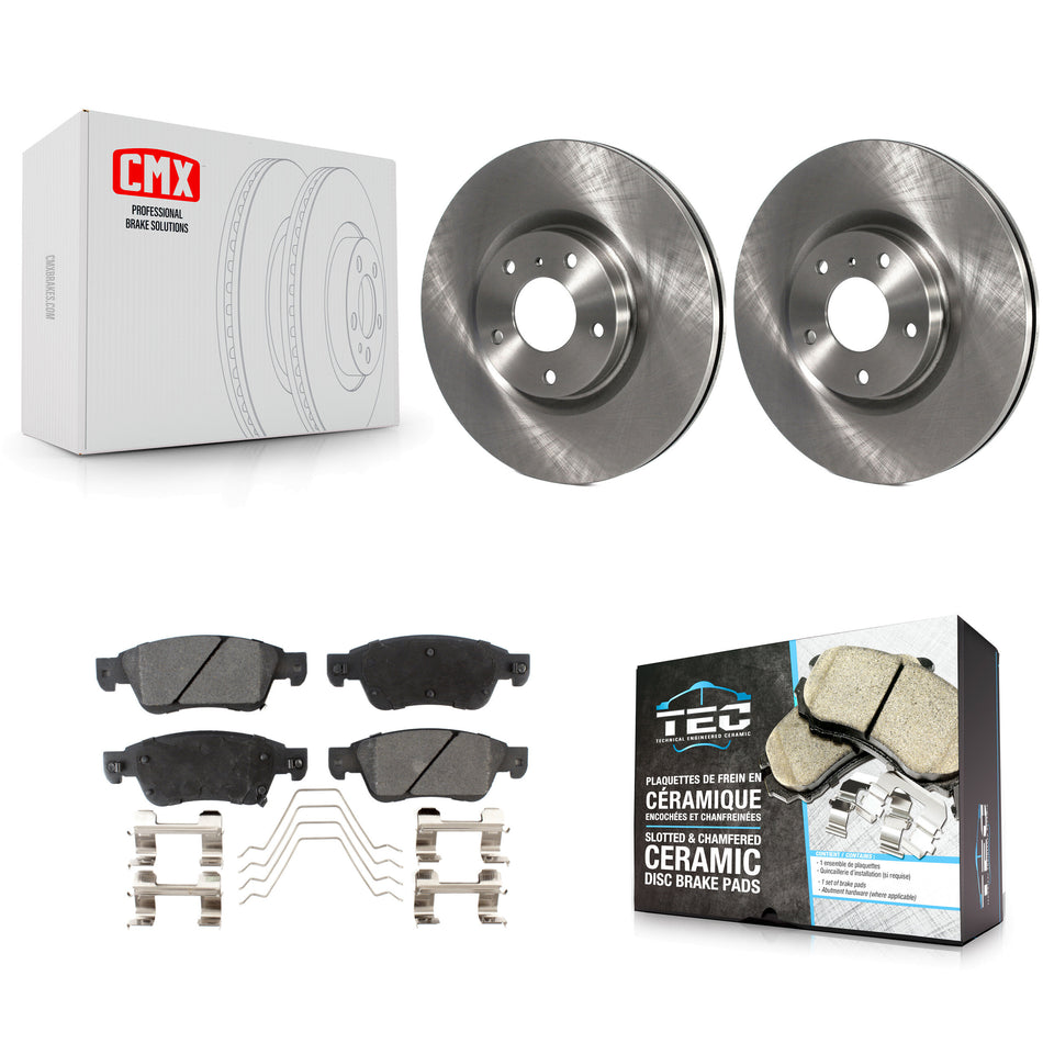 Front Brake Rotor & Ceramic Pad Kit For INFINITI G37 Coupe with AWD Without Brembo Brakes K8T-105938