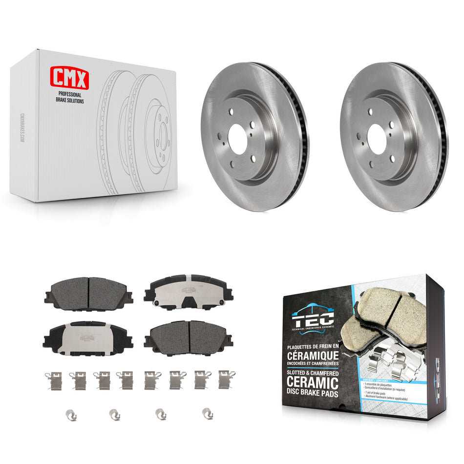 Front Disc Brake Rotors And Ceramic Pads Kit For 2023-2024 Toyota Prius AWD K8T-105943