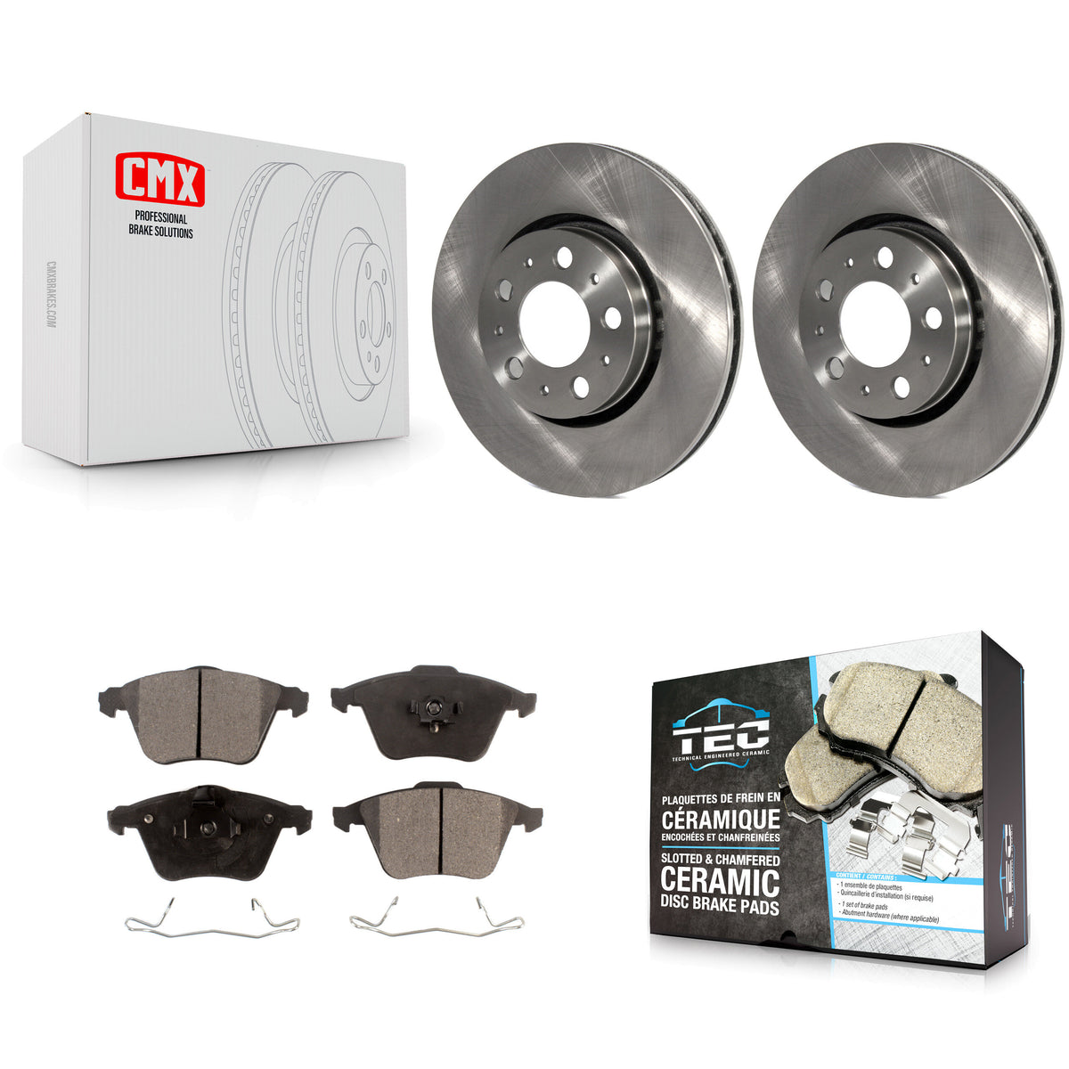 Front Brake Rotor Ceramic Pad Kit For 2008-2009 Volvo S60 With 286mm Diameter K8T-105947