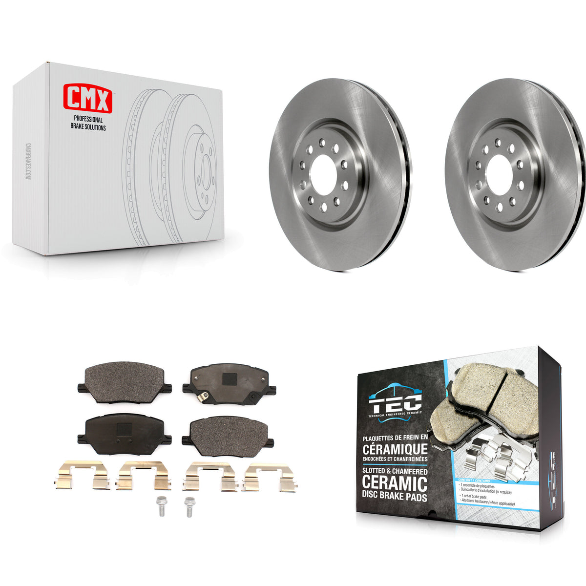 Front Disc Brake Rotors And Ceramic Pads Kit For 2023 Jeep Compass Dodge Hornet K8T-105948