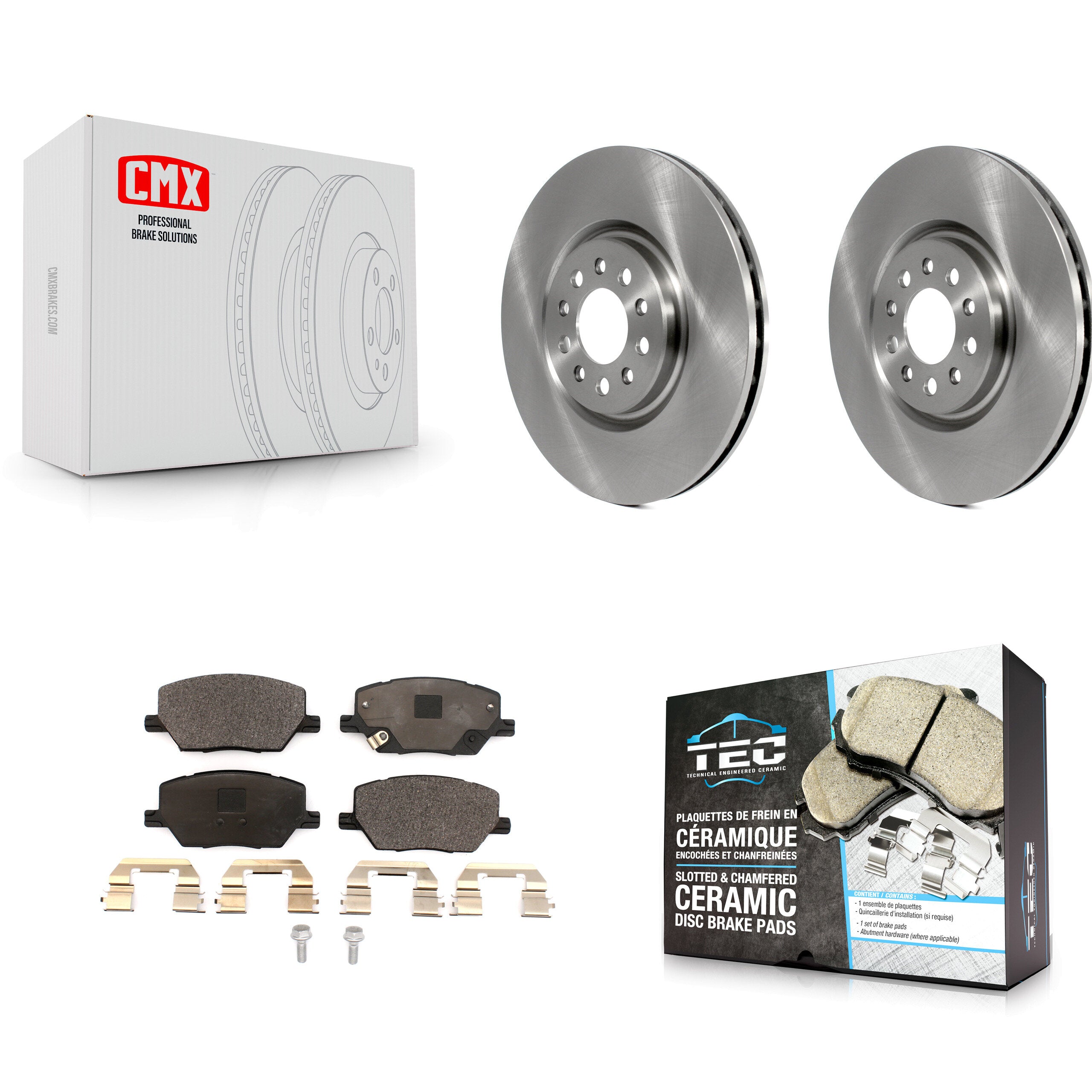 Front Disc Brake Rotors And Ceramic Pads Kit For 2023 Jeep Compass Dodge Hornet K8T-105948