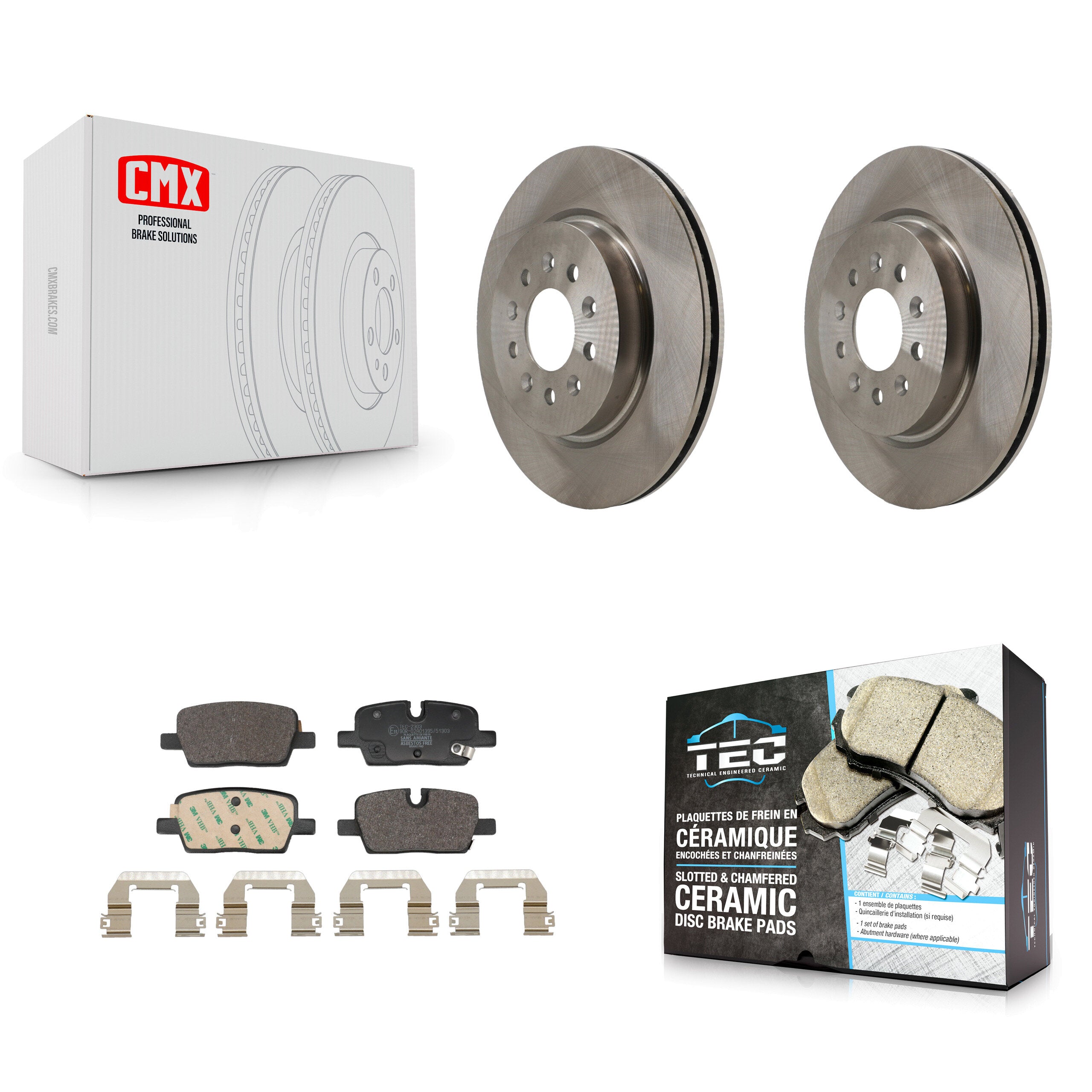 Rear Disc Brake Rotors And Ceramic Pads Kit For Cadillac CT4 K8T-105949